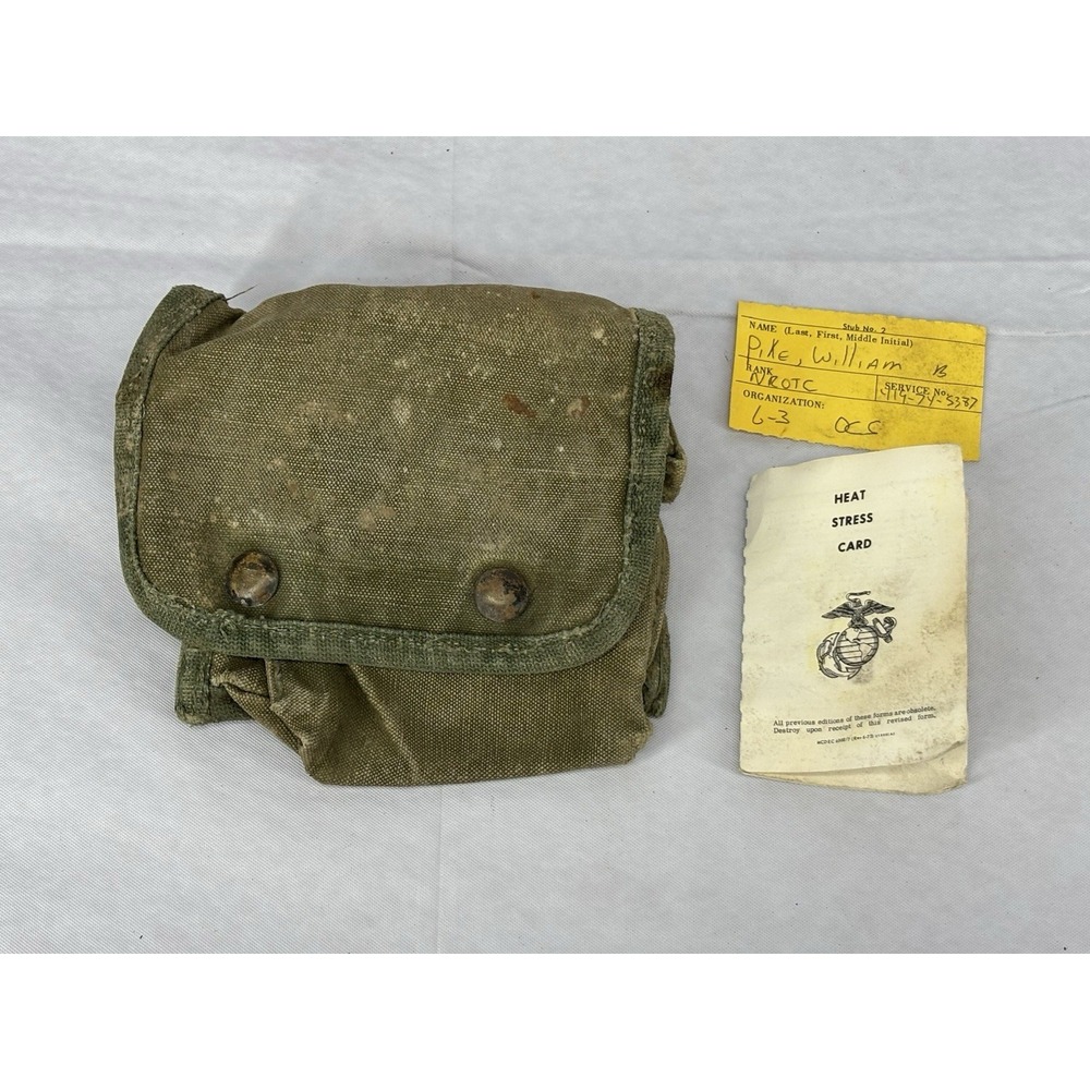 WW2 US Army Jungle First Aid Belt Pouch Militaria USMC William Pike ID Supplies